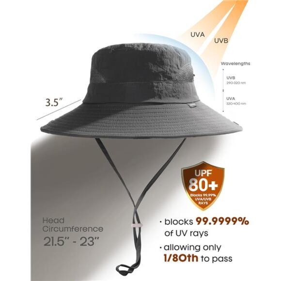 Women\'s Sun Hat with Ponytail Hole Summer Wide Brim UPF 80+ main image 6
